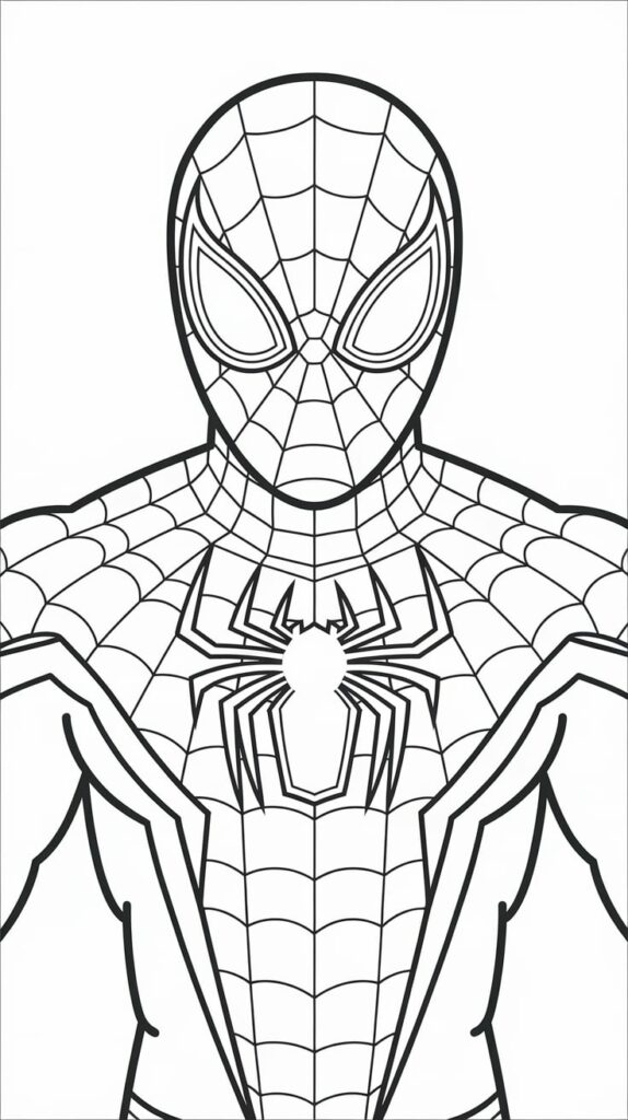 spiderman kleurplaat makkelijk