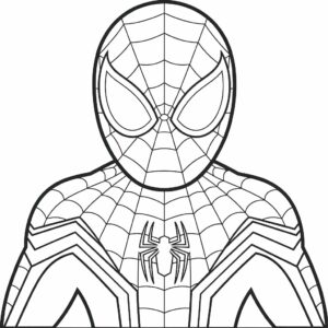 maschera da colorare spiderman