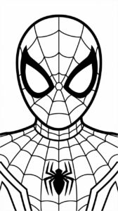 spiderman masker kleurplaat