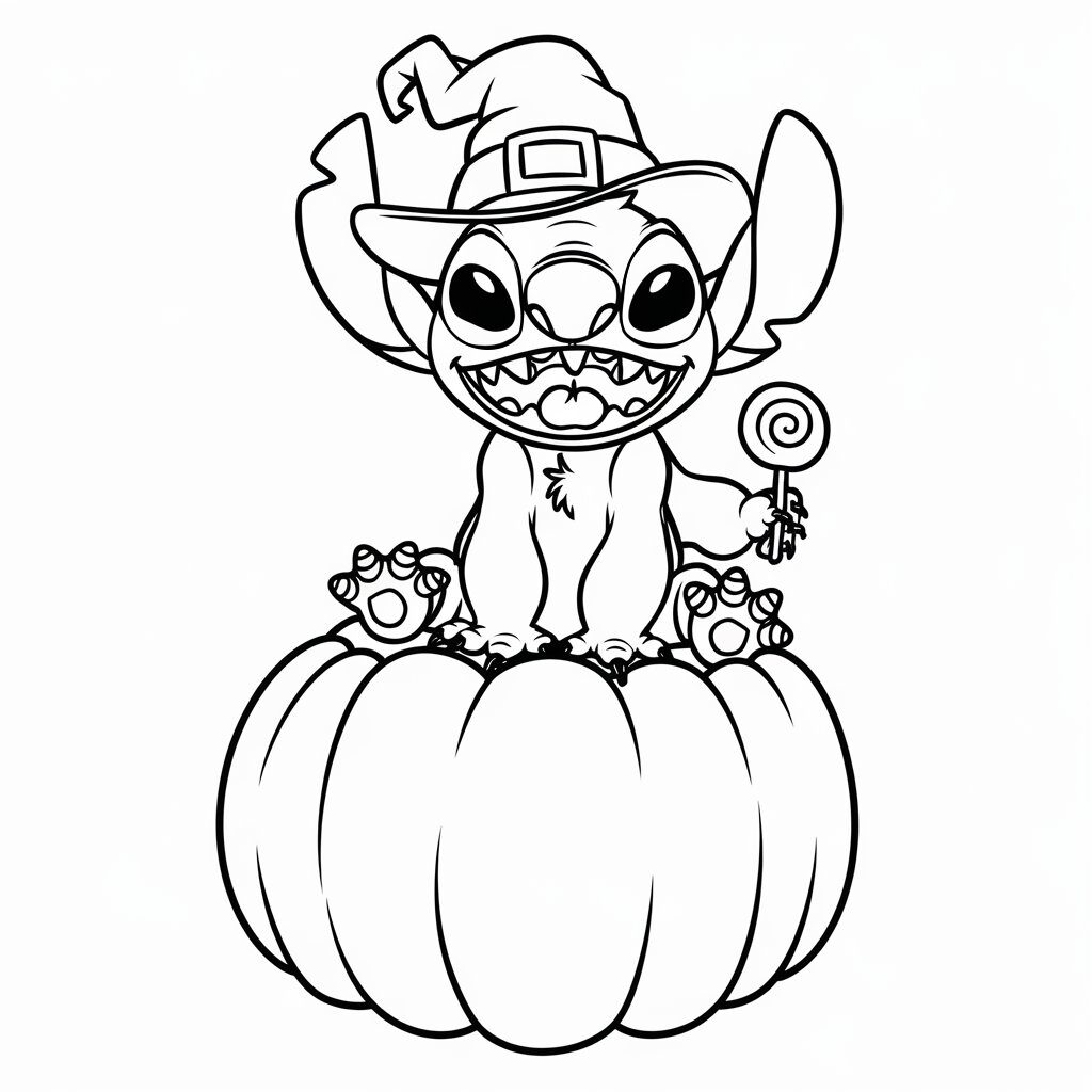 stich stitch kleurplaat schattig