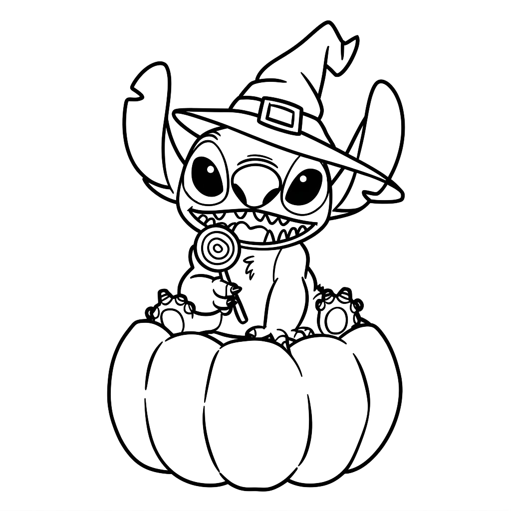 stitch kleurplaat makkelijk