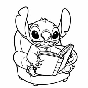 stitch kleurplaat schattig