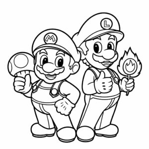super luigi e mario da colorare
