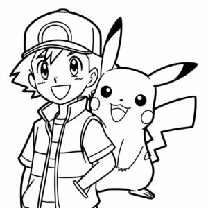 Dibuja a Pikachu: página para colorear
