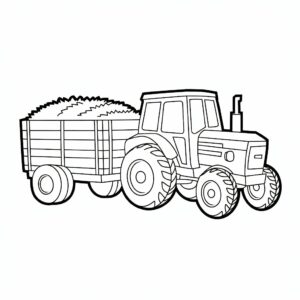 coloriage tracteur et remorque