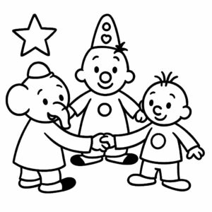 Bumba met zijn Vriendjes kleurplaat om te downloaden