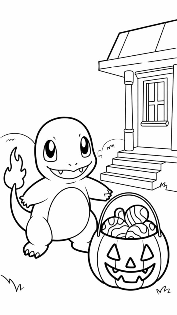 Charmander Halloween Coloring Page