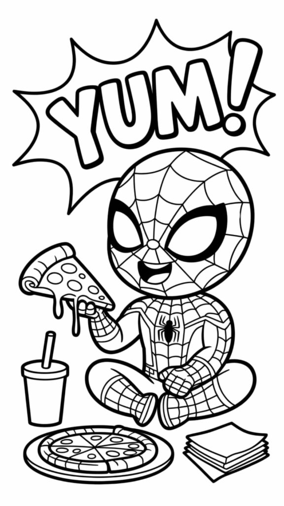 Chibi Spiderman Coloring Pages
