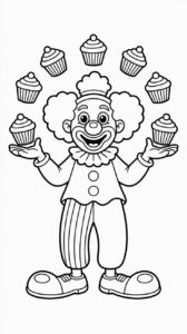Clown Jongleert met Cupcakes