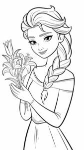 Coloriage Elsa Reine des Neiges gratuit prints