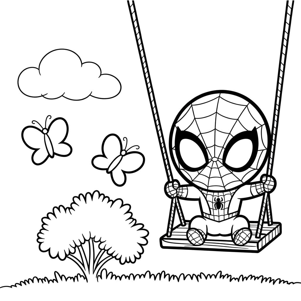 Cute Chibi Spiderman Coloring pages