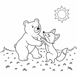 Dessin d’ours et ses amis à imprimer