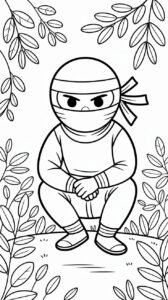 Downloadbare Forest Camouflage Ninja kleurplaat