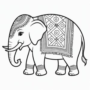 Elefant mit Ornamenten – Ausmalbilder für Kinder