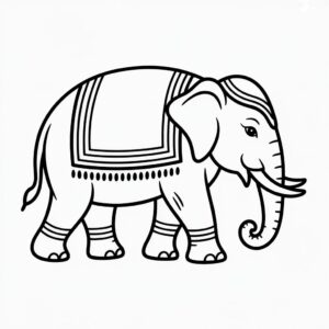 Festlich geschmückter Elefant Ausmalbilder kostenlos