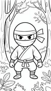 Forest Camouflage Ninja kleurplaat gratis te downloaden