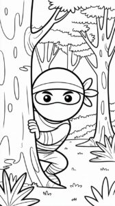 Forest Camouflage Ninja kleurplaat om te printen
