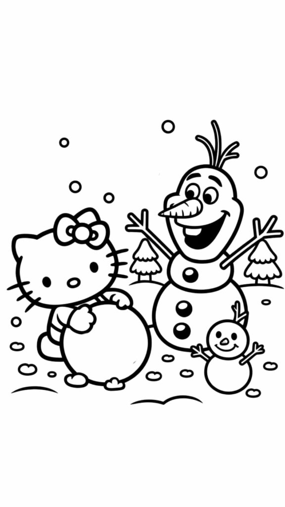 Free Printable Hello Kitty Christmas Coloring Pages