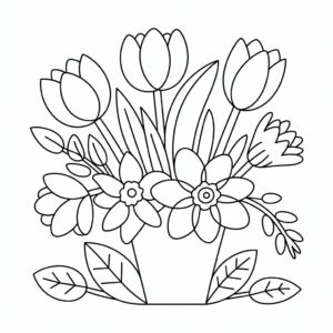 Frühlingsblumen Ausmalbilder zum Download