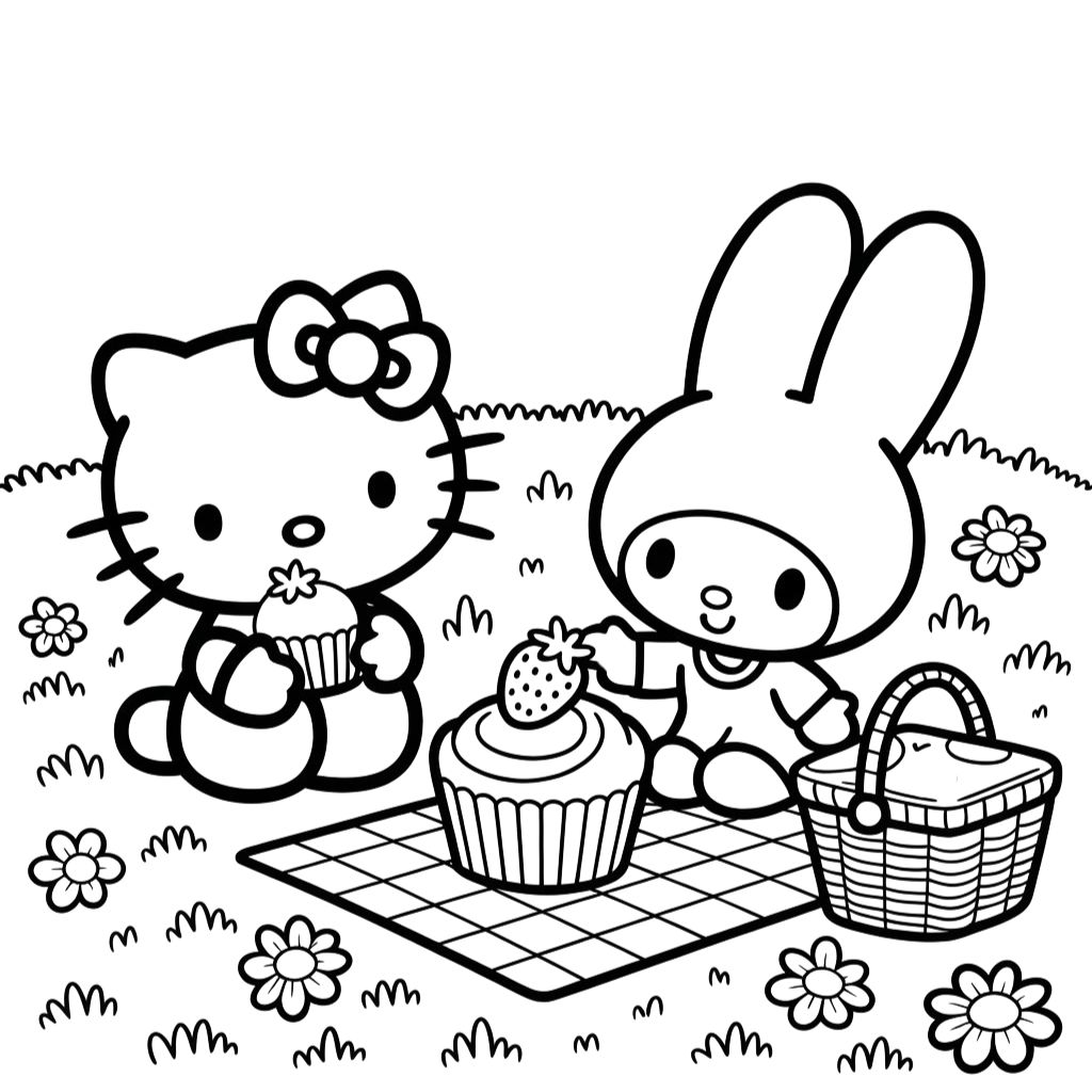 Hello kitty and friends coloring book