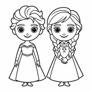 Images de coloriage Elsa et Anna free download