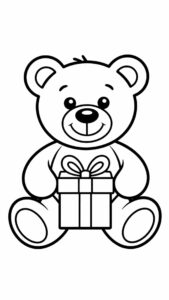 Joli coloriage de nounours mignon gratuit