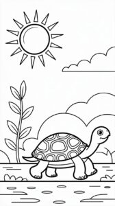 Kindgerechte Landschildkröte Ausmalbilder PDF