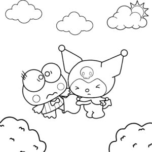 kuromi und melody ausmalbild