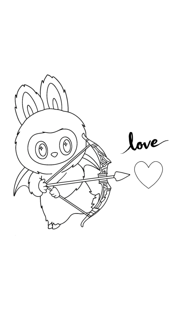 Labubu kleurplaat gratis beschikbaar als printbare PDF