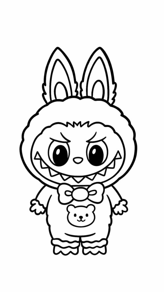 Labubu kleurplaat om te printen