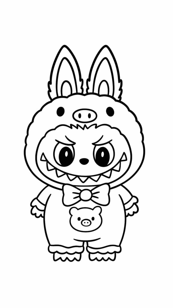 Labubu kleurplaat voor kinderen