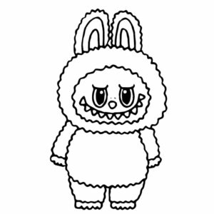 Labubu-kleurplaat-voor-kleuters