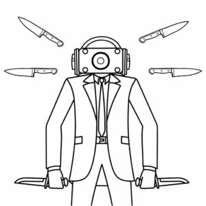 Music Skibidi kleurplaten als gratis PDF