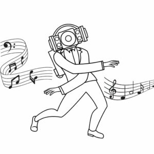 Music Skibidi kleurplezier om direct te downloaden