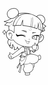 Ne Zha kleurplaten downloaden en afdrukken