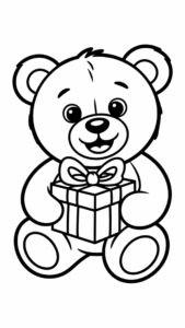 Nounours mignon dessin à colorier à imprimer