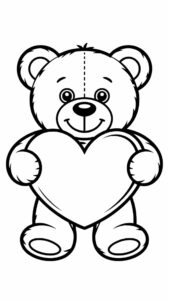 Page de coloriage nounours mignon à télécharger