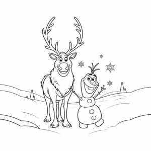 Pages de coloriage La Reine des Neiges personnages free download