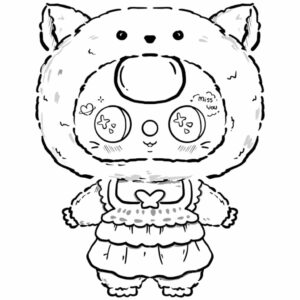 Schattige baby three printbare kleurplaat