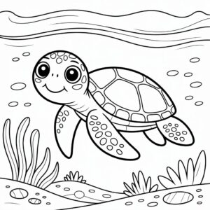 Schildkröte zum Ausmalen kostenlos drucken