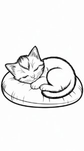 Schlafendes Kätzchen auf dem Kissen kostenlos