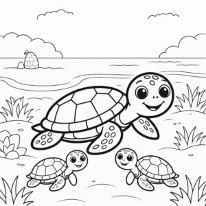 Strandschildkröten gratis Malvorlage zum Drucken