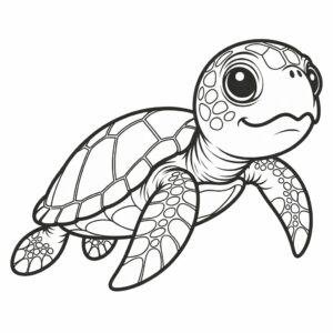 Süße Meeresschildkröte Print-Vorlage für Kinder