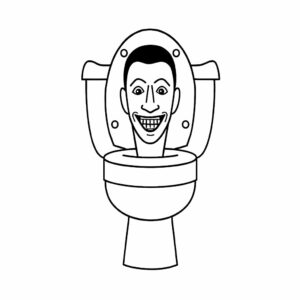 Télécharger en PDF le coloriage Skibidi Toilet amusant
