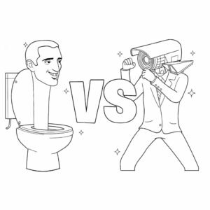 Télécharger le coloriage Titan Speakerman en combat en PDF