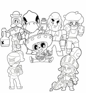 coloriage brawl stars tous les brawlers