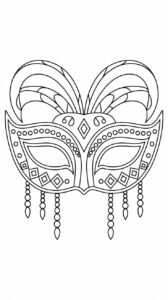 carnaval kleurplaat masker