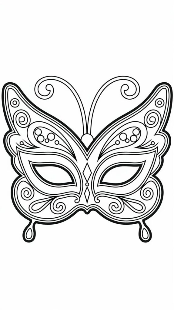 maschera di carnevale da stampare e colorare