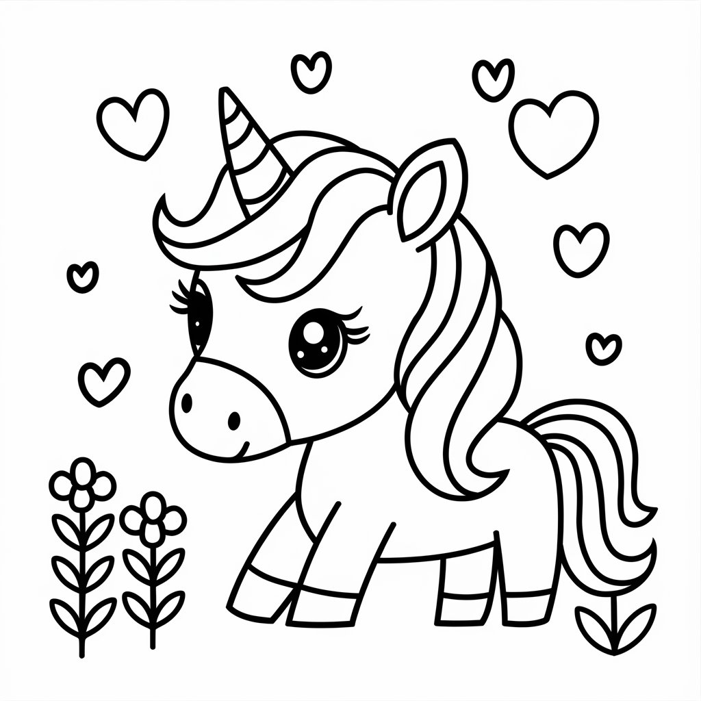 unicorn and rainbow coloring pages