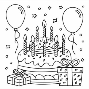 gefeliciteerd kleurplaat verjaardag